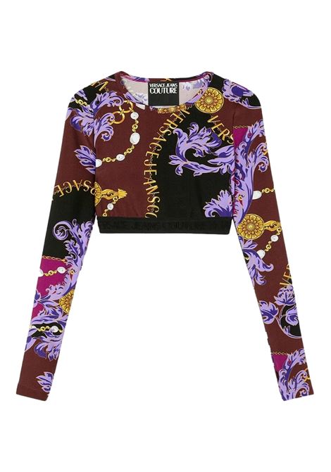 Versace Jeans CoutureTop corto con stampa Barocco VERSACE JEANS COUTURE | T-shirt | 75HAH218 JS203G51